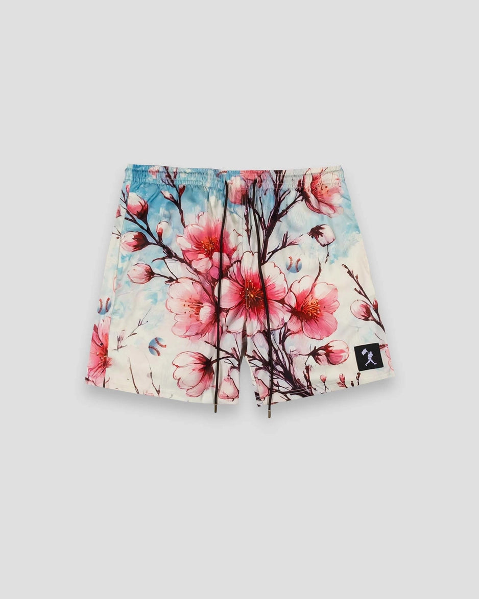 Baseballism Cherry Blossom Satin Shorts