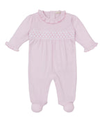 Kissy Kissy CLB Summer 25 Pink Hand Smocked Footie