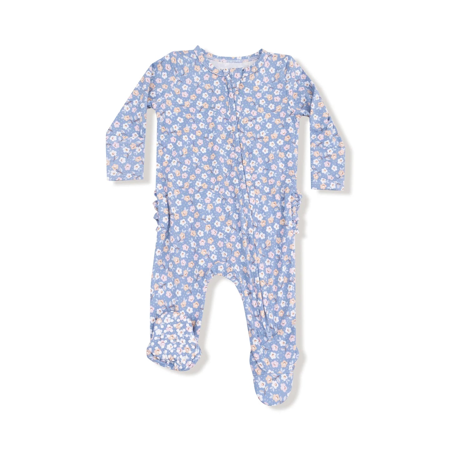 Country Calico Ruffle Back Footie