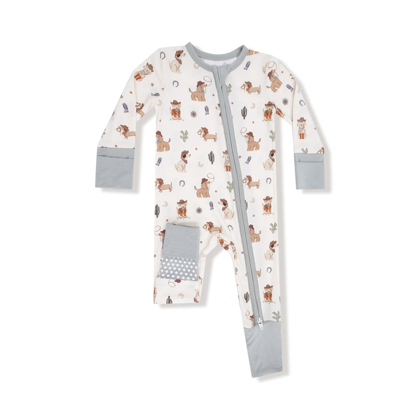 Cowboy Dogs Zipper Romper
