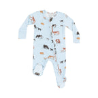 Angel Dear 2 Way Zipper Footie - Cow Families Blue