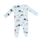 Angel Dear 2 Way Zipper Footie - Cow Families Blue