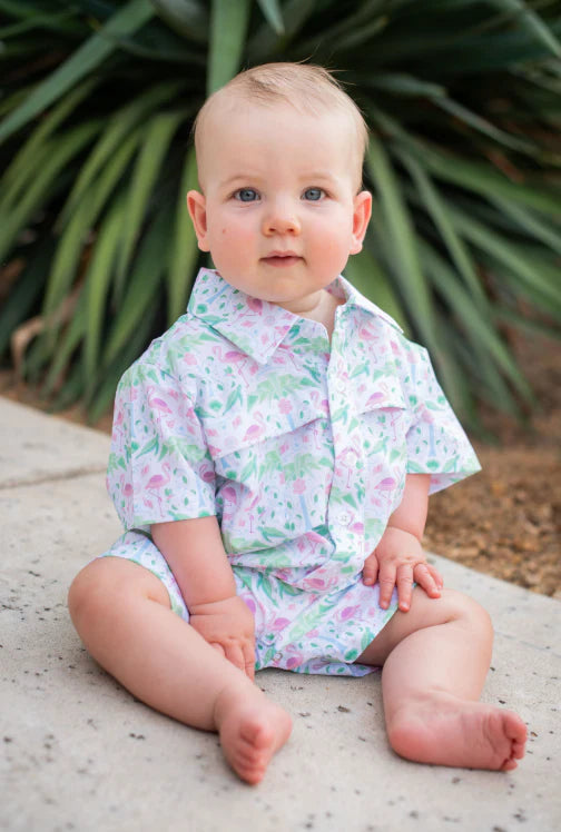 Blue Quail Del Mar Short Sleeve Romper
