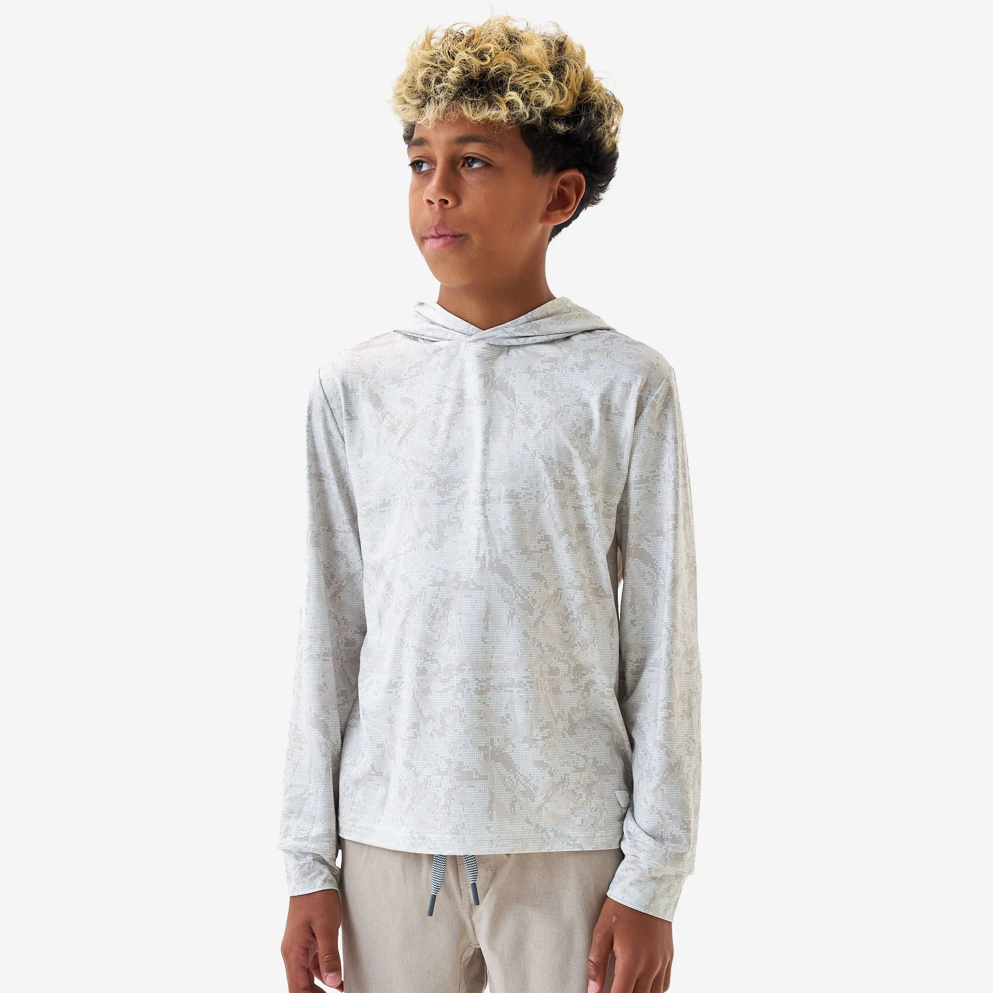 Burlebo Youth Hoodie Digi Camo Ivory