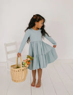 Gwendolyn Dress in Dusty Blue