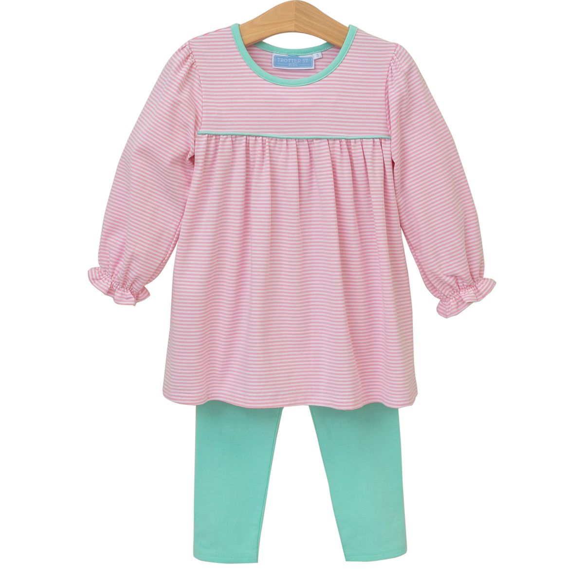 Ellie Pants Set - Light Pink/Mint