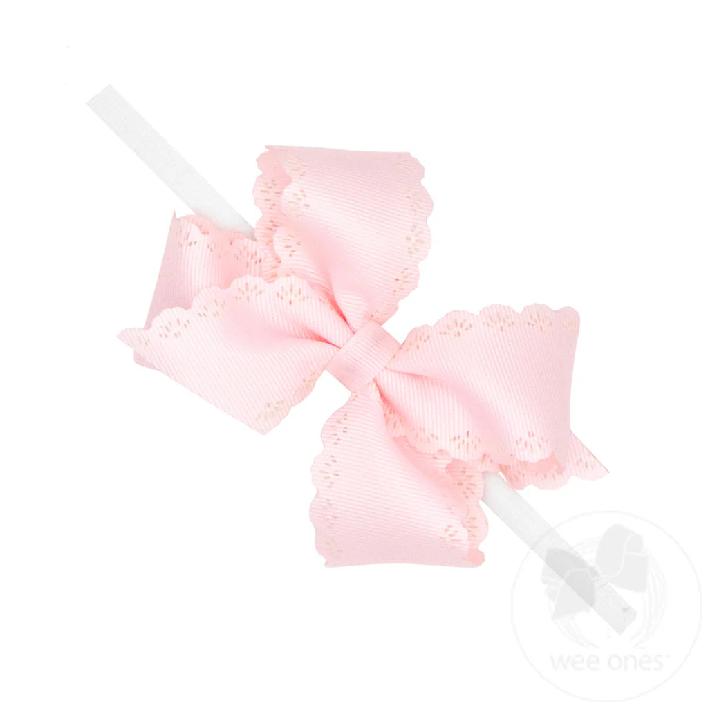 Wee Ones Small Eyelet Bow on Headband