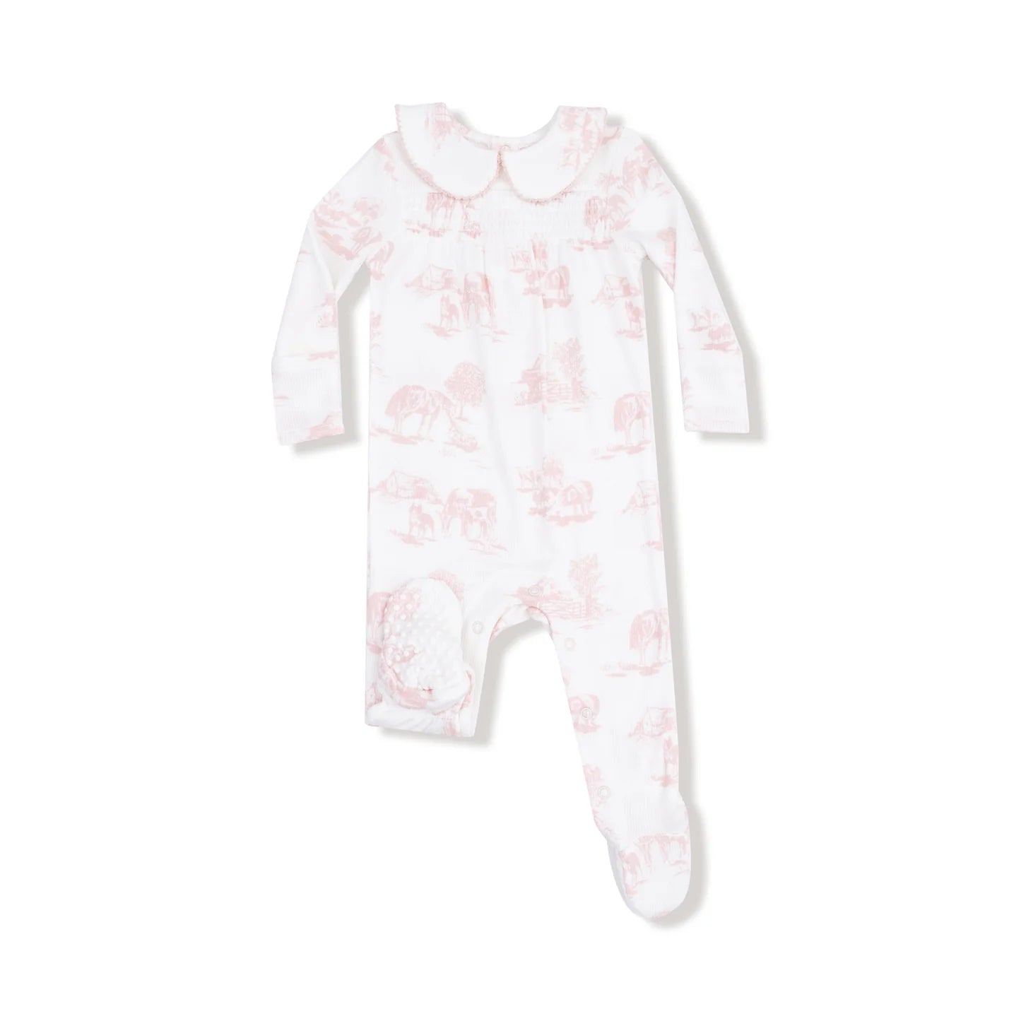 Farm Toile Pink Peter Pan Footie