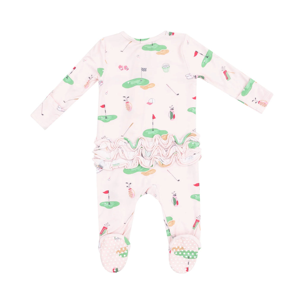 Angel Dear 2 Way Zipper Footie - Golf Things Pink Ruffle