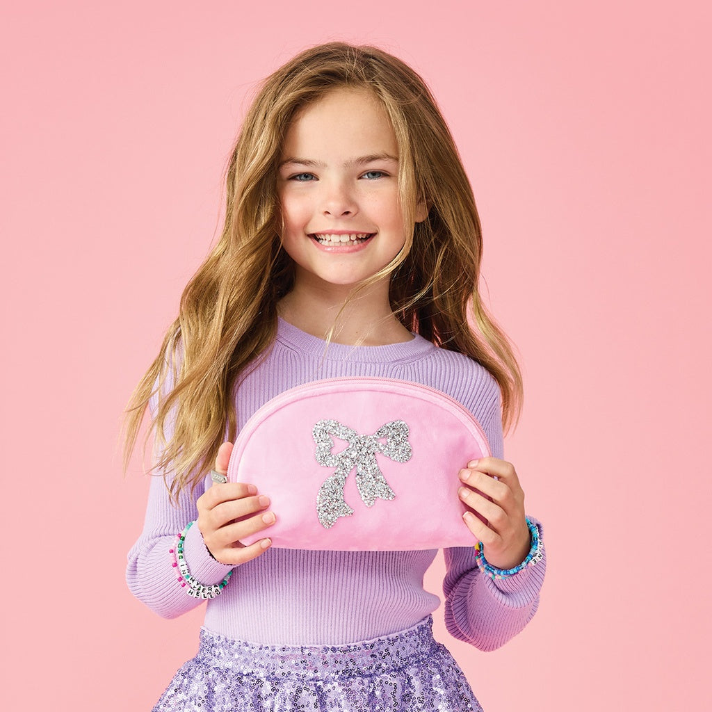 Glitter Bow Cosmetic Bag