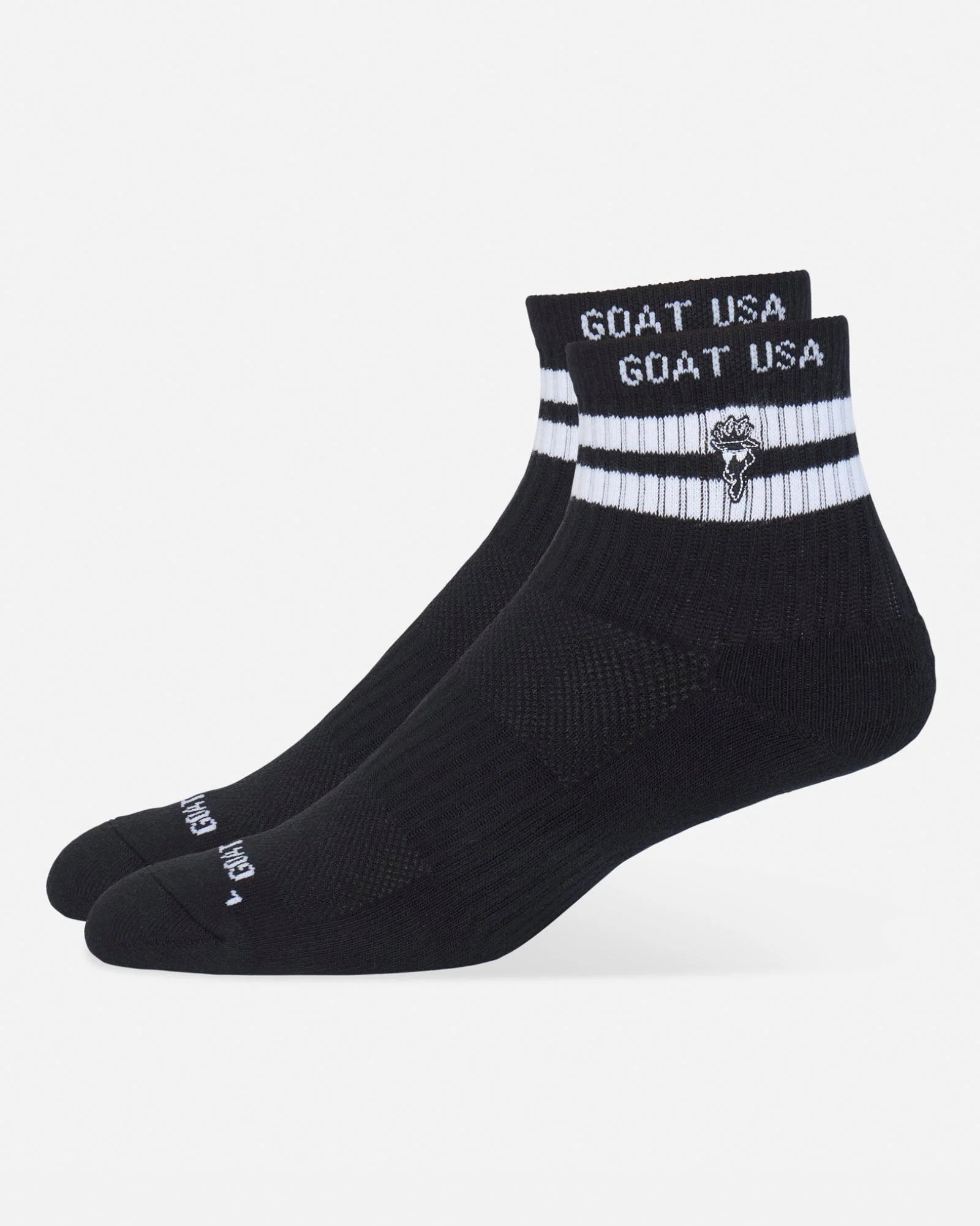 GOAT USA Retro Quarter Crew Socks Black Youth