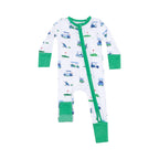 Angel Dear 2 Way Zipper Romper - Vintage Golf Carts Blue