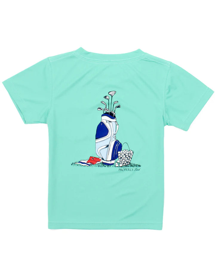 Properly Tied Performance Tee- Golf Clubs Green