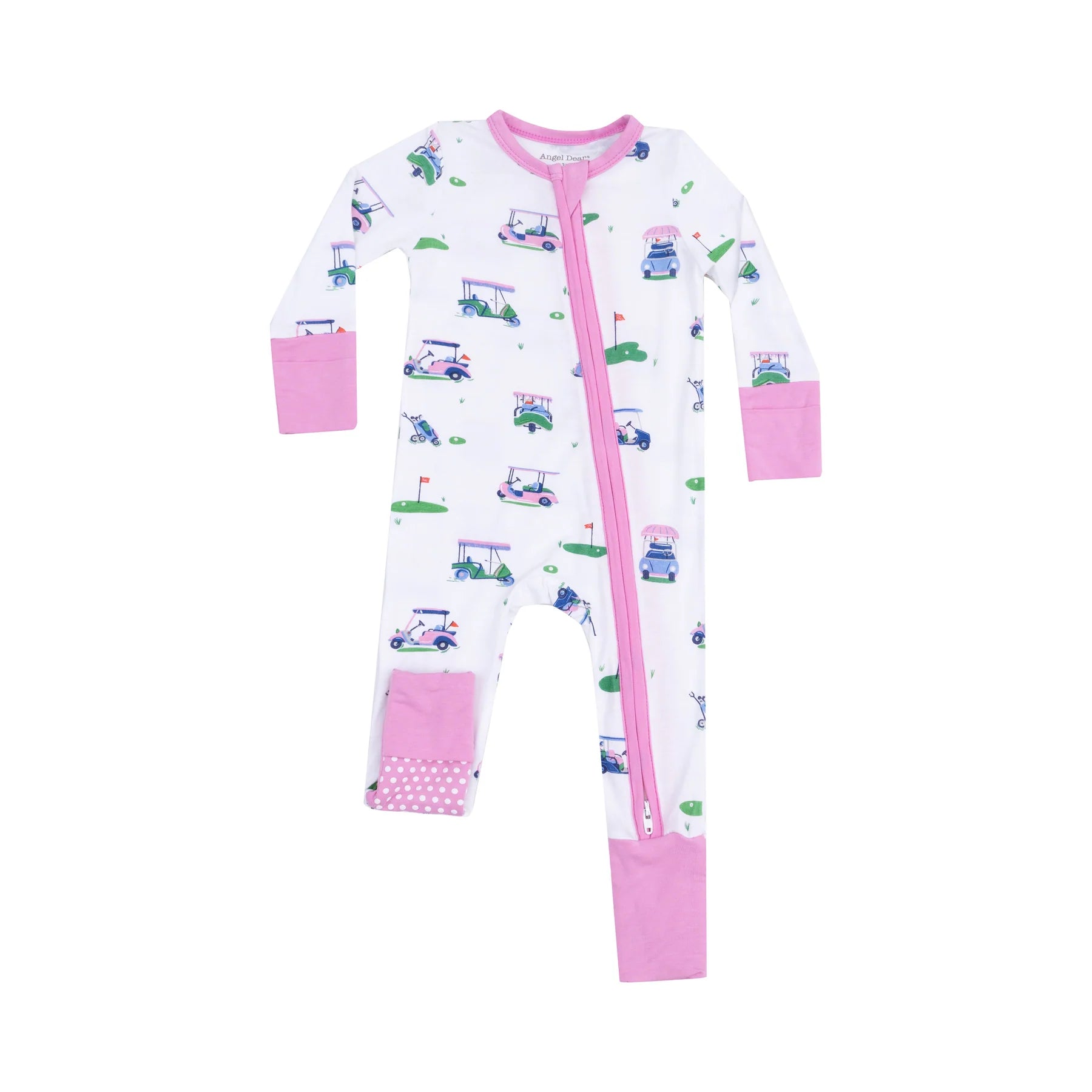 Angel Dear 2 Way Zipper Romper - Vintage Golf Pink