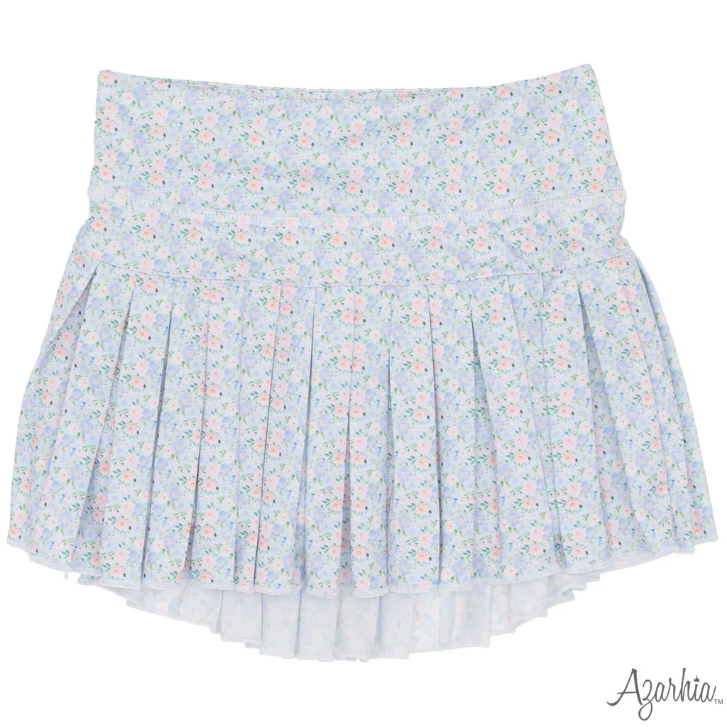 Azarhia Grand Blue Flowers Mini Pleat