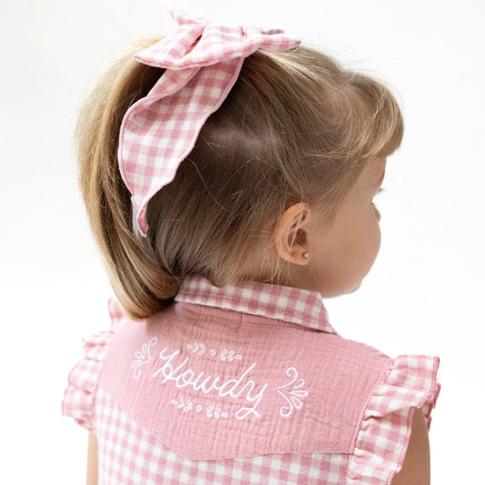 Western Pearl Snap Dress - Pink