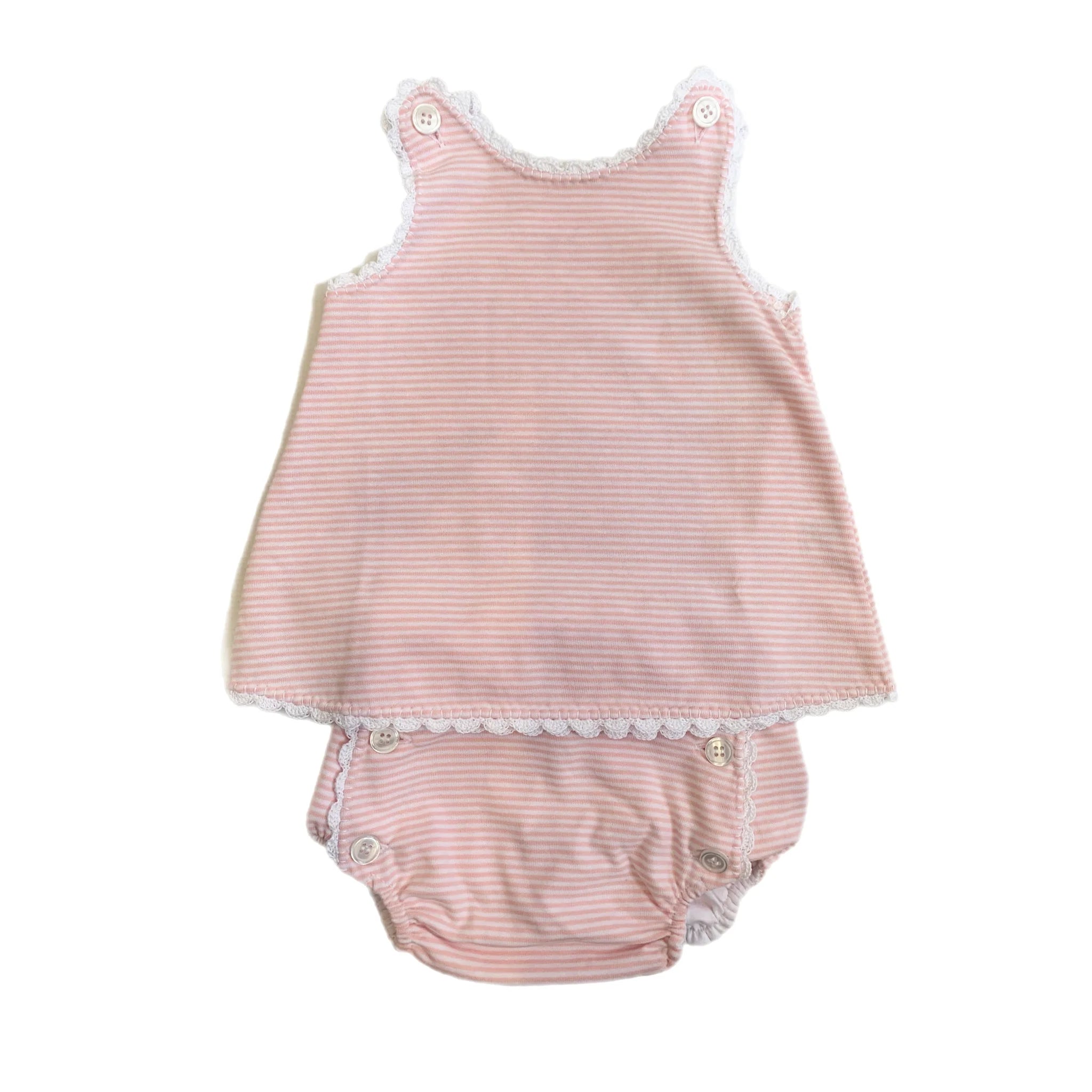 Peggy Green Pink Stripe Bloomer Set
