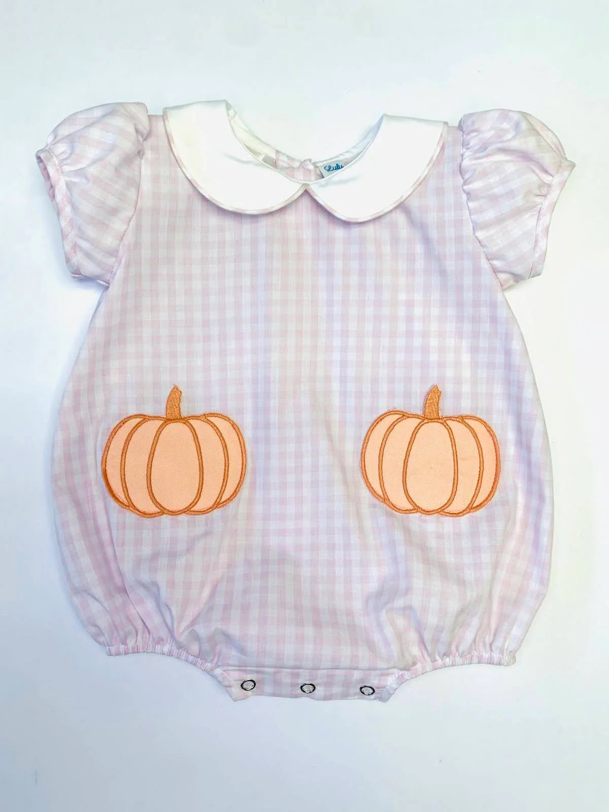 Lulubebe Pink Pumpkin Applique Pocket Bubble
