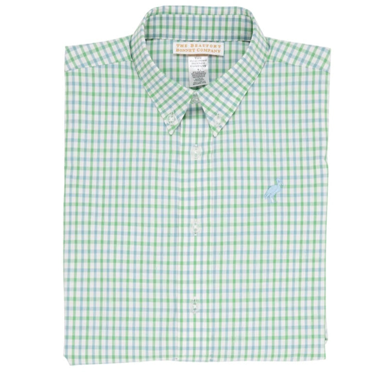 The Beaufort Bonnet Co Dean’s List Dress Shirt - Kiawah Kelly Green