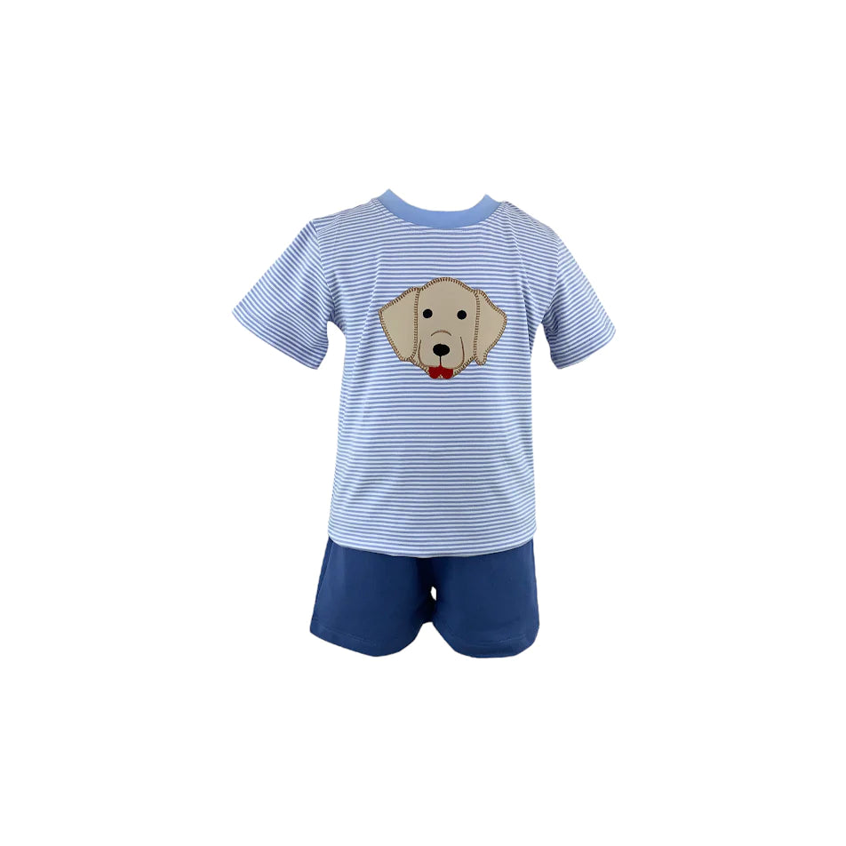 Ishtex Dog Appliqué Short Set