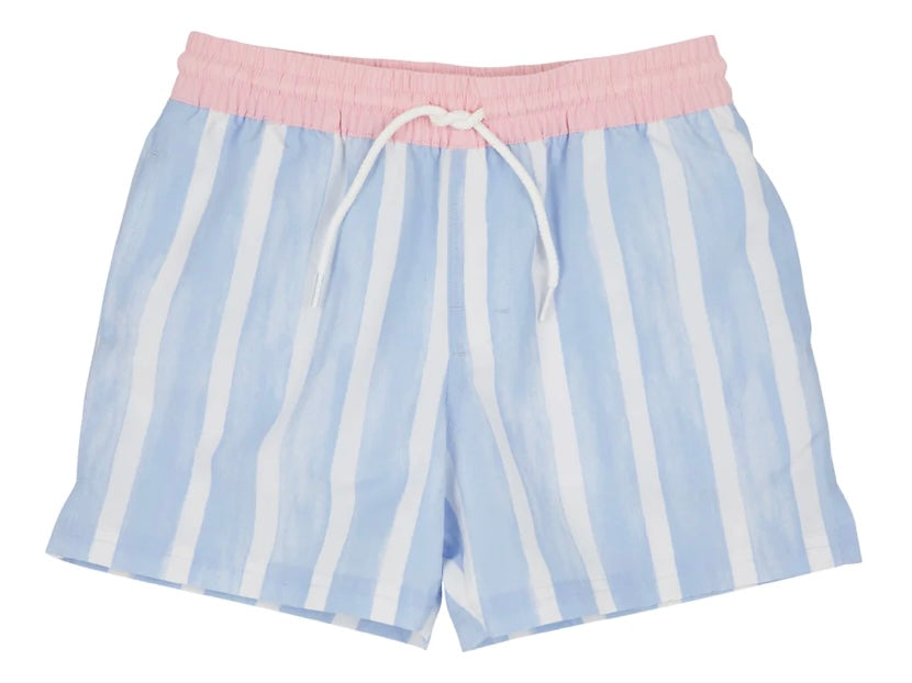 The Beaufort Bonnet Co Turtle Bay Swim Trunks- Sea Wall Stripe