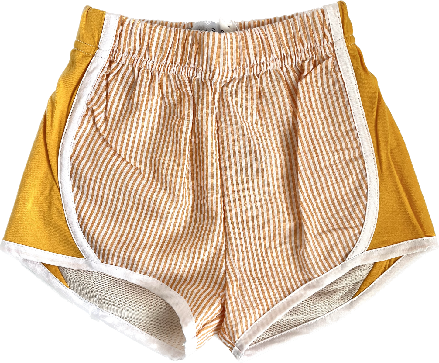 Girls Orange Seersucker Shorts