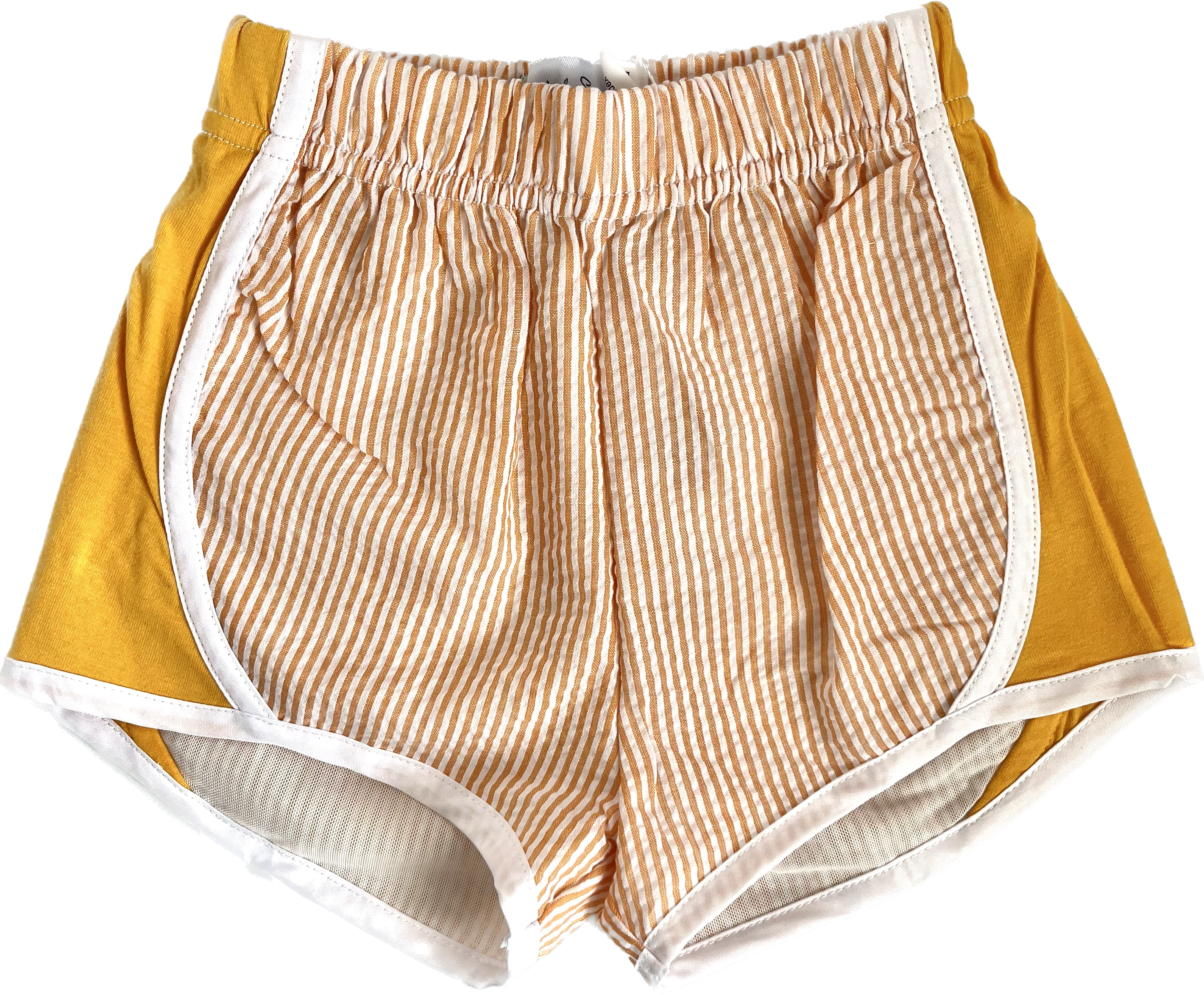 Girls Orange Seersucker Shorts