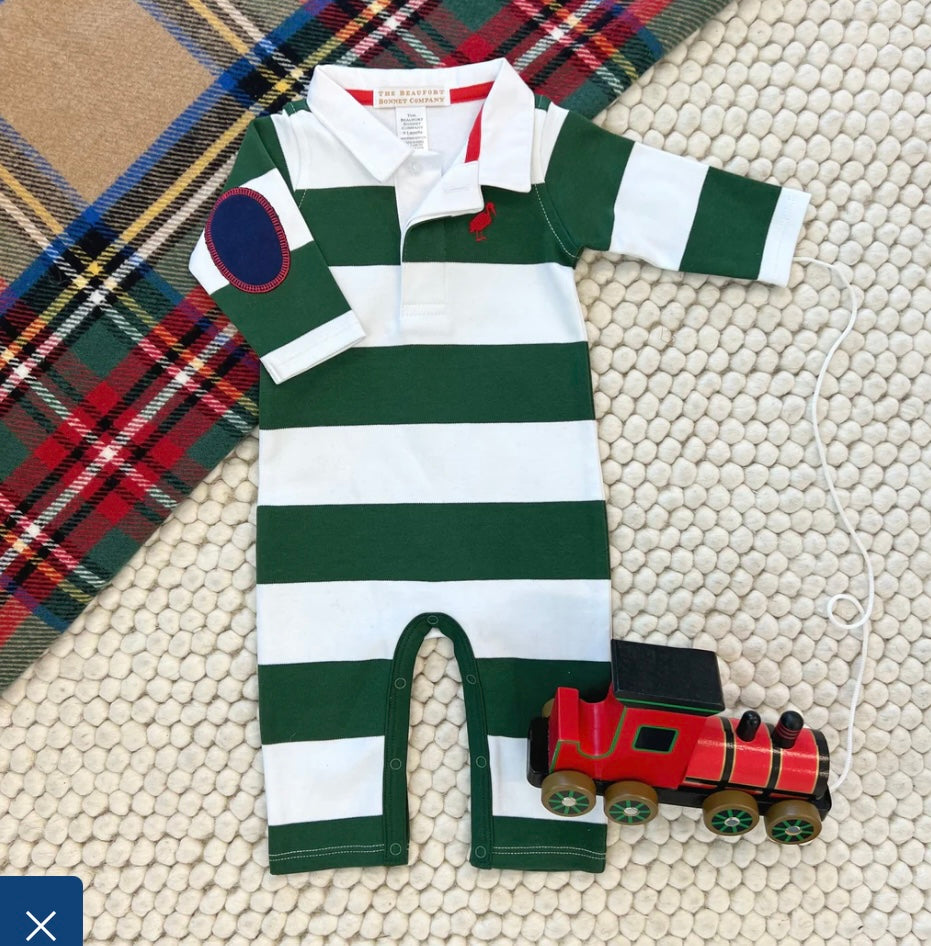 The Beaufort Bonnet Co Sir Proper’s Rugby Romper- Grier Green