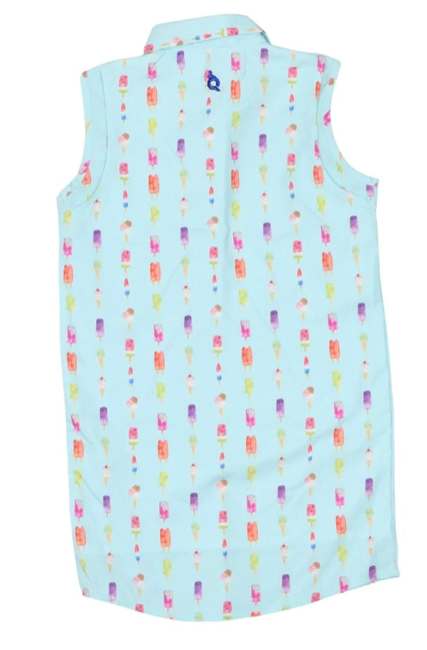Blue Quail Sleeveless Dress Popsicle Print