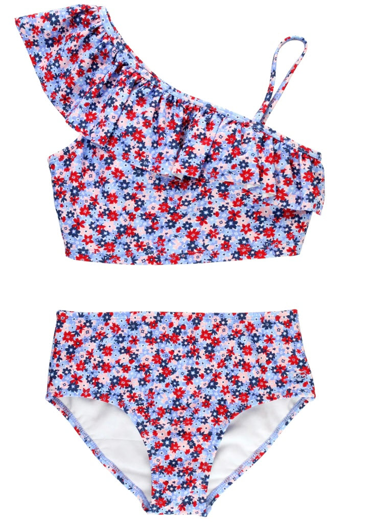 Rufflebutts Red White and Blooms Tankini