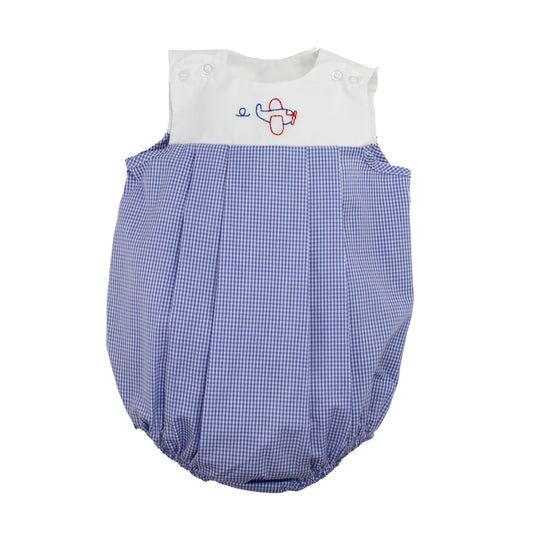 Baby Blessings Blue Gingham Airplane Bubble