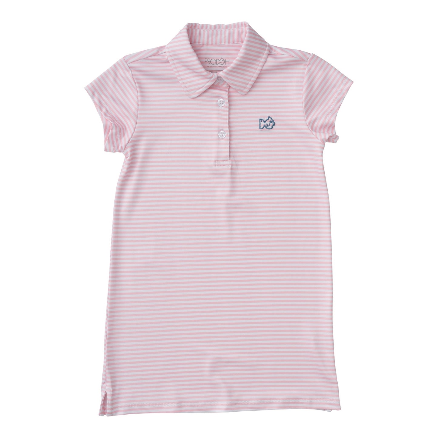 Girls Pro Performance Polo Dress- Pinkesque Stripe