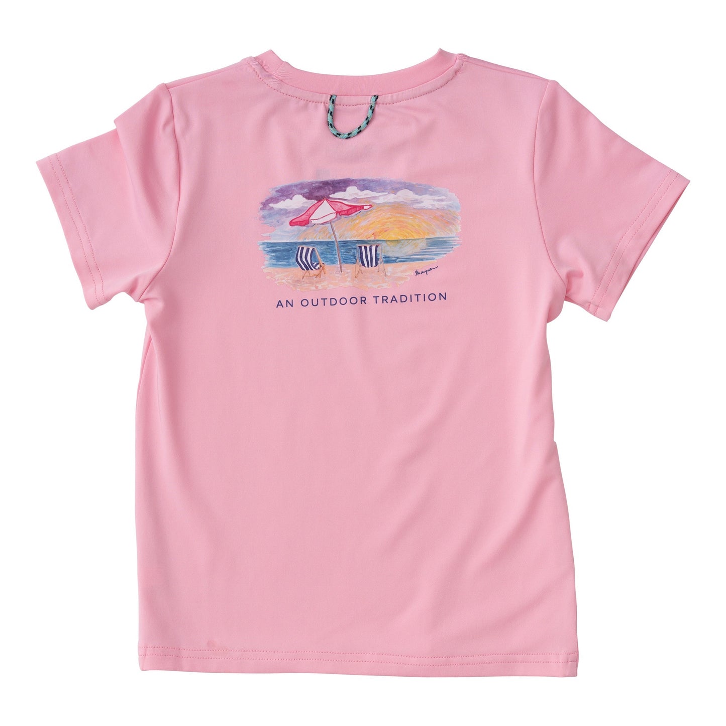 Girls Pro Performance Fishing Tee-Prism Pink