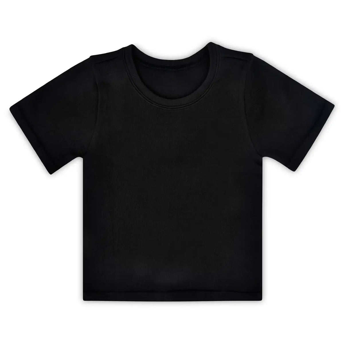 Black Ribbed Short Sleeve Tee