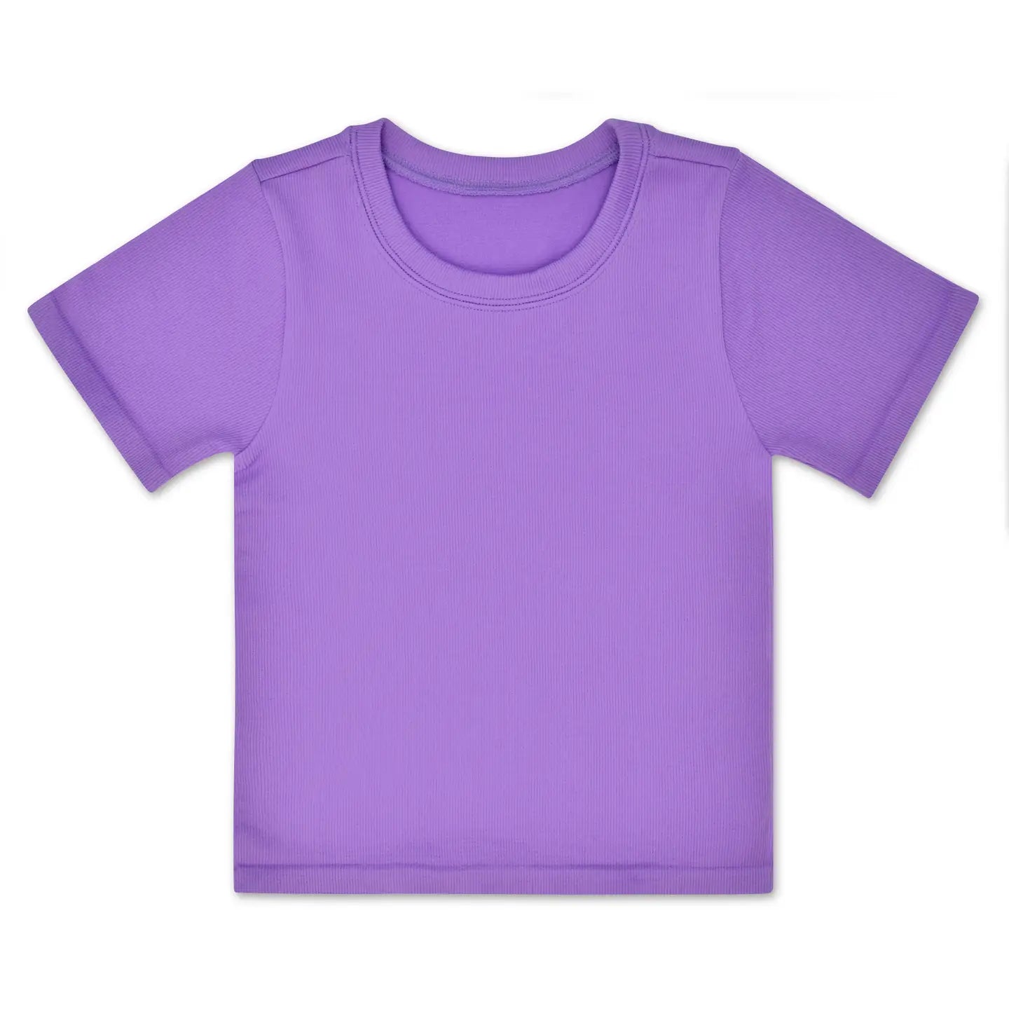 Vivid Violet Ribbed Short Sleeve Tee