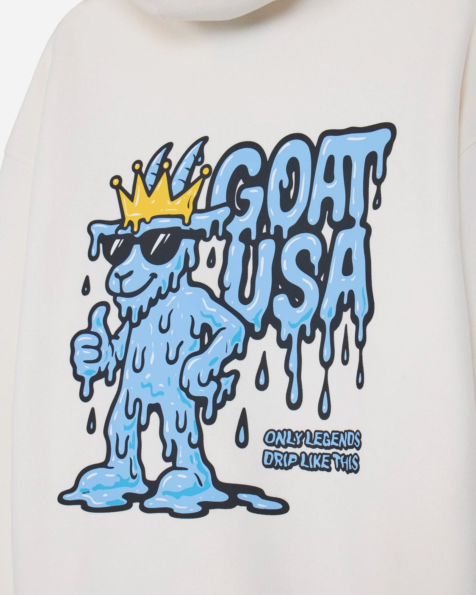 Goat USA Hooded Sweatshirt-Bone Goat Drip