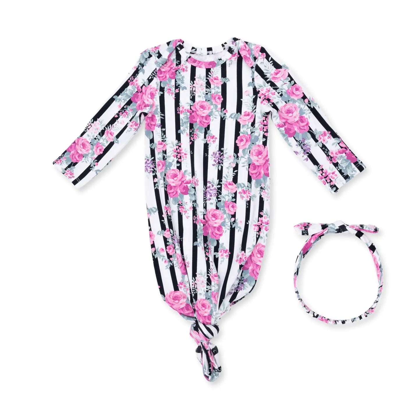 Angel Dear Knotted Gown/Headband Cabbage Rose