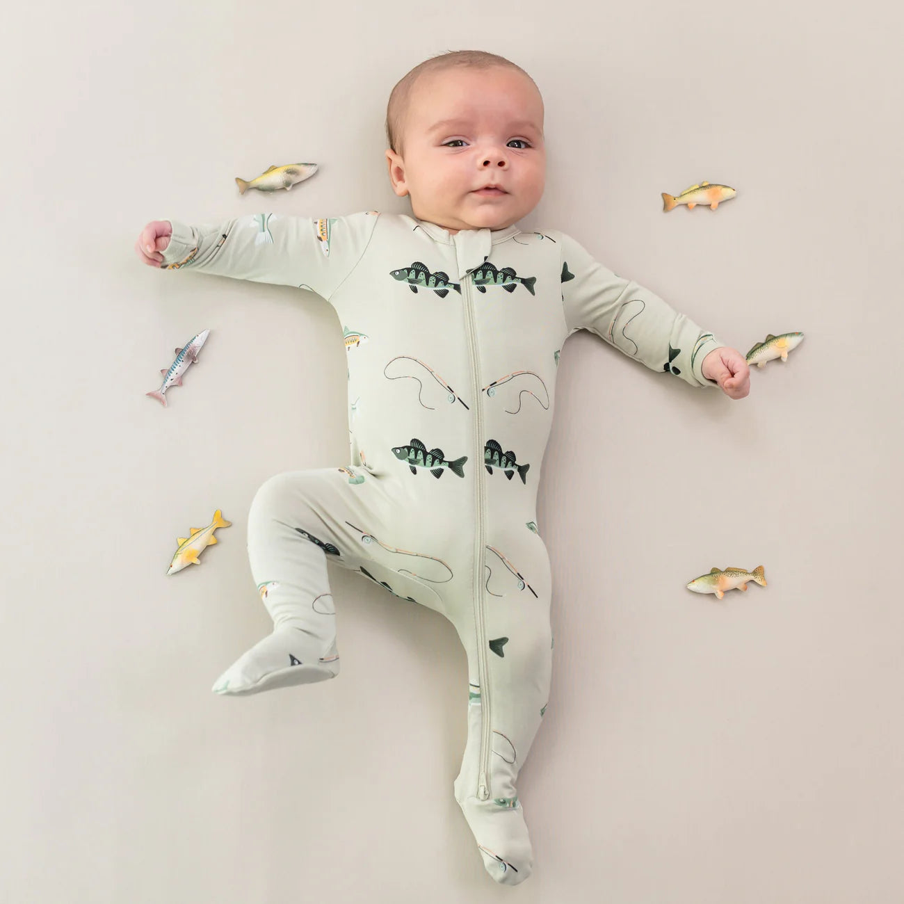 Kyte Baby Zippered Footie Fishing