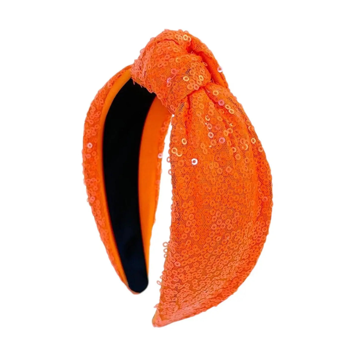 Showgirl Orange Sequin Knot Headband