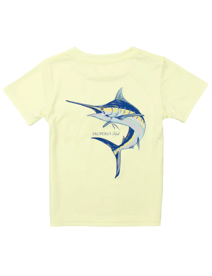 Properly Tied Performance Tee- Blue Marlin