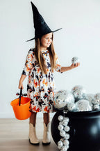 Trick or Twirl Pocket Twirl Dress 3/4 Sleeve