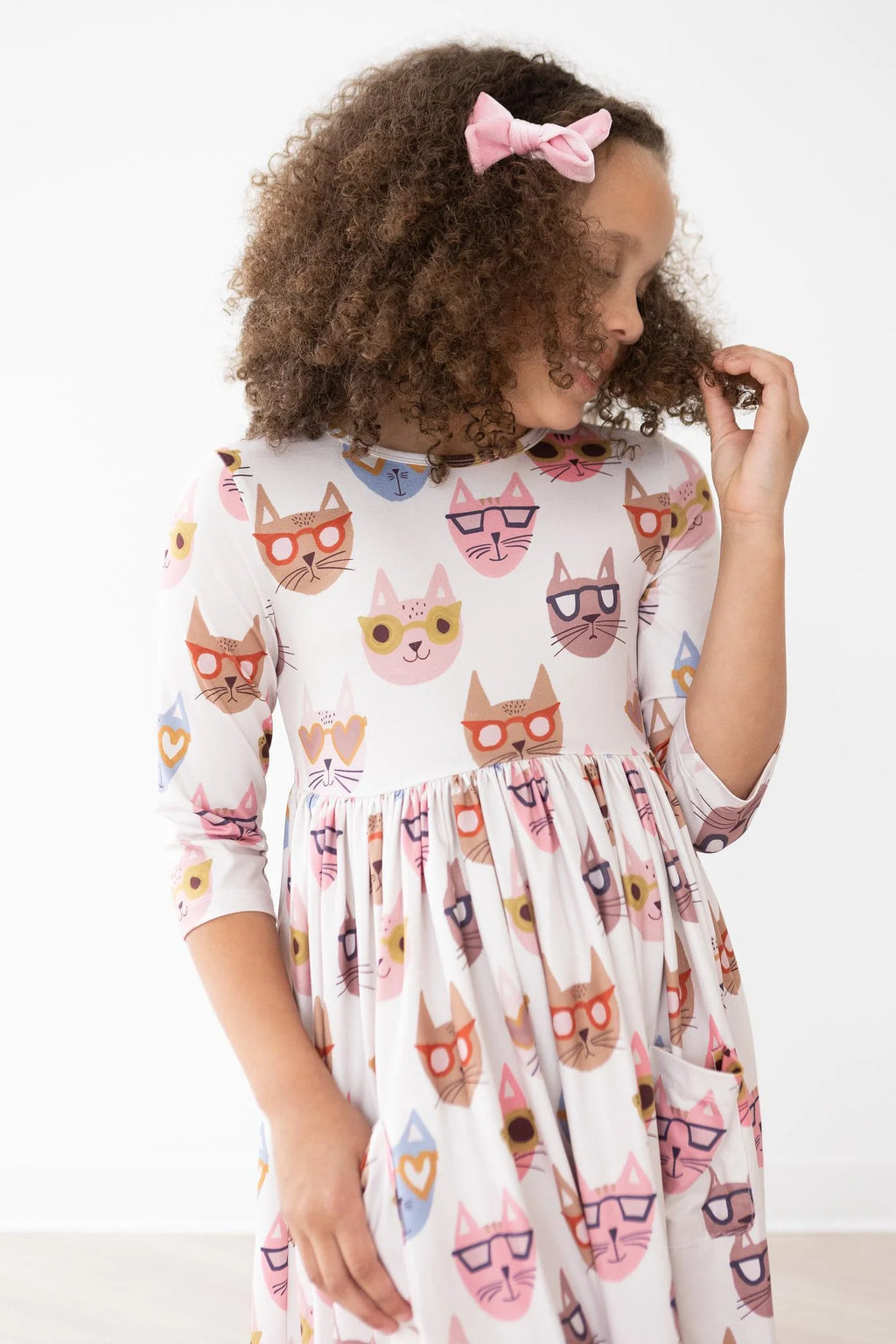 Cattitude Pocket Twirl Dress 3/4 Sleeve