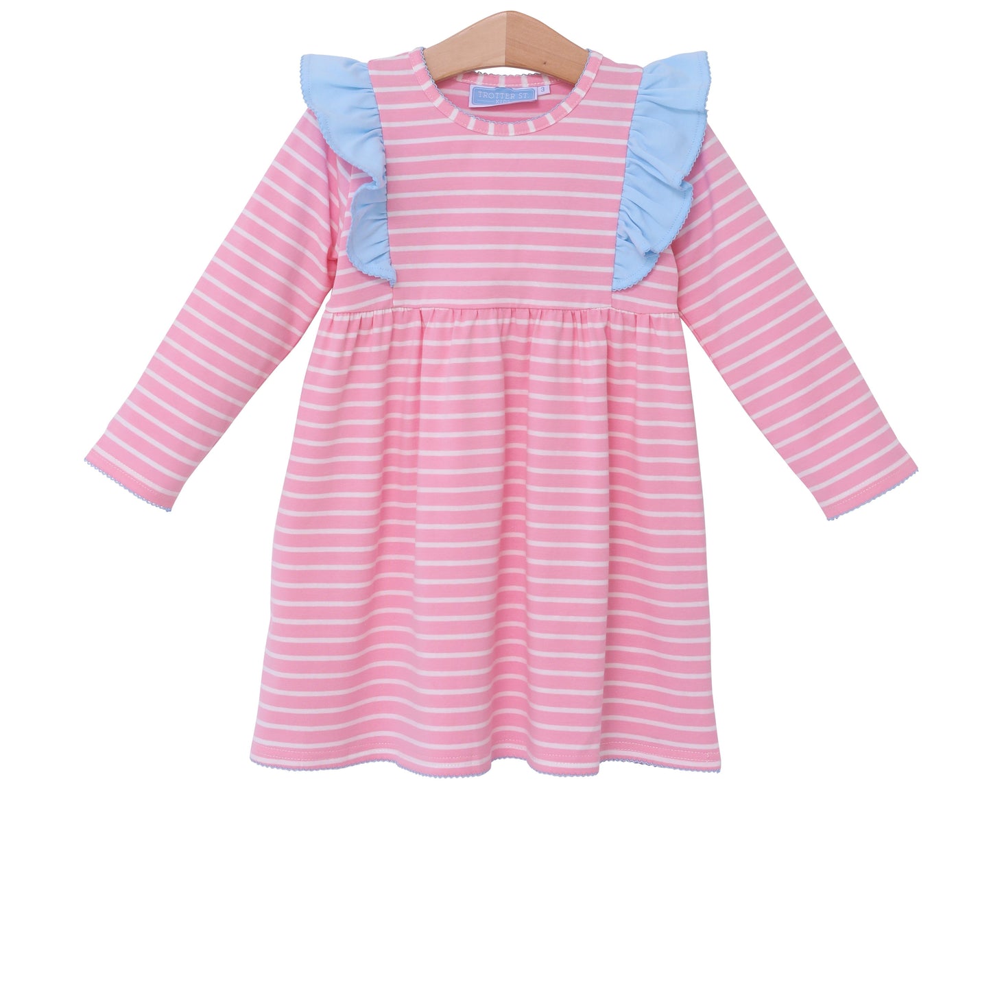 Madison Dress Pink Stripe/Light Blue