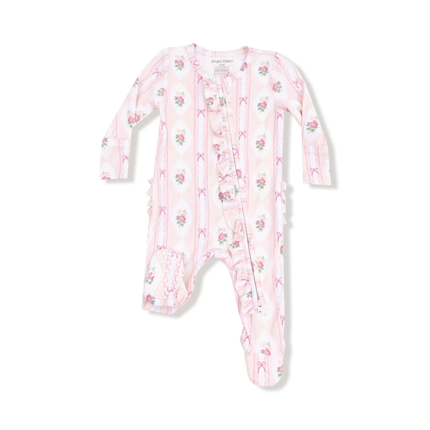 Ogee Lace Floral Ruffle Zipper Footie