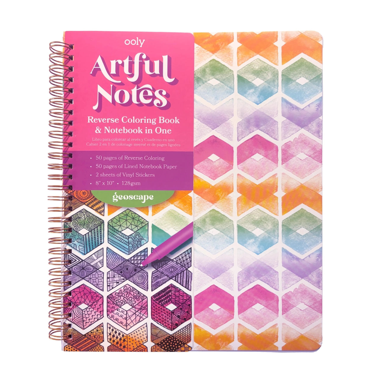 Ooly Artful Notes Reverse Coloring Book