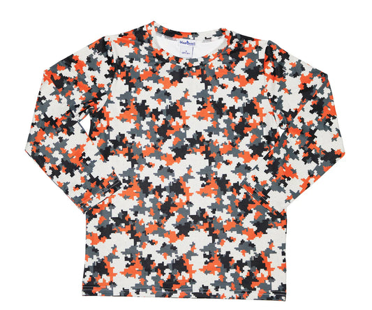 Blue Quail Performance Long Sleeve - Digi Camo Orange