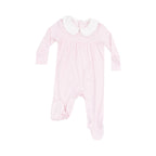 Angel Dear Smocked Peter Pan Footie Stripe Classic Pink