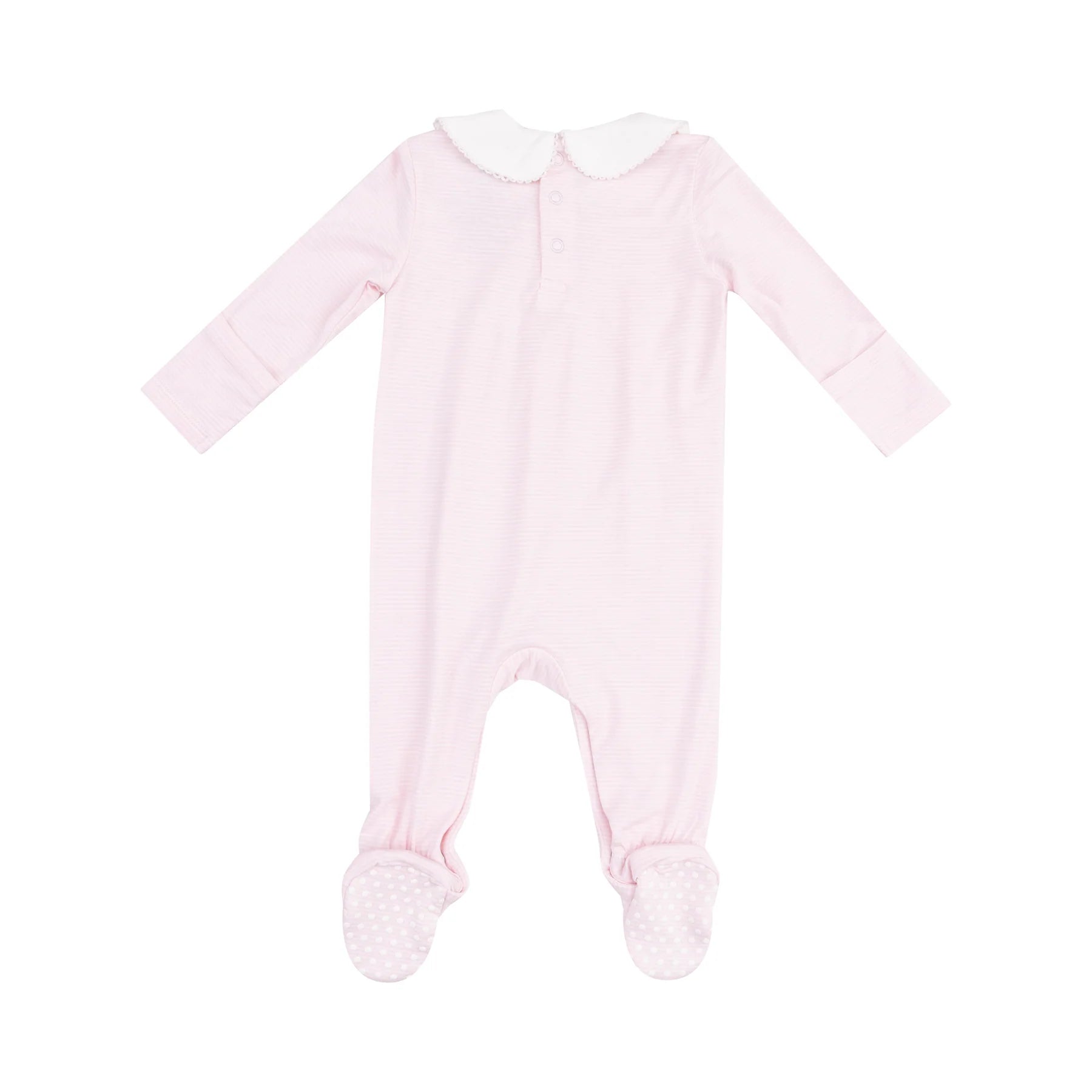 Angel Dear Smocked Peter Pan Footie Stripe Classic Pink
