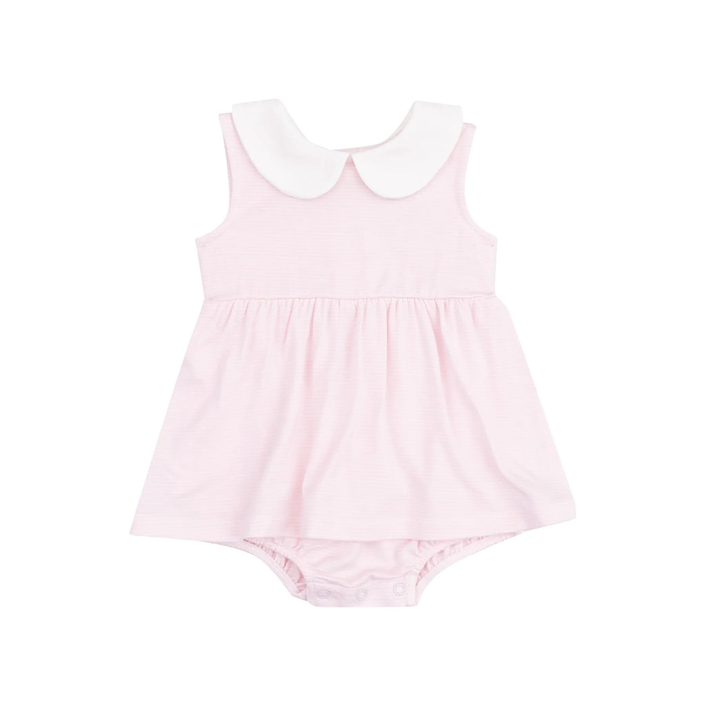 Angel Dear Peter Pan Collar Bubble with Skirt - Pink Stripe