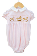 Ruth & Ralph Pink Rocking Horse Smocked Bubble